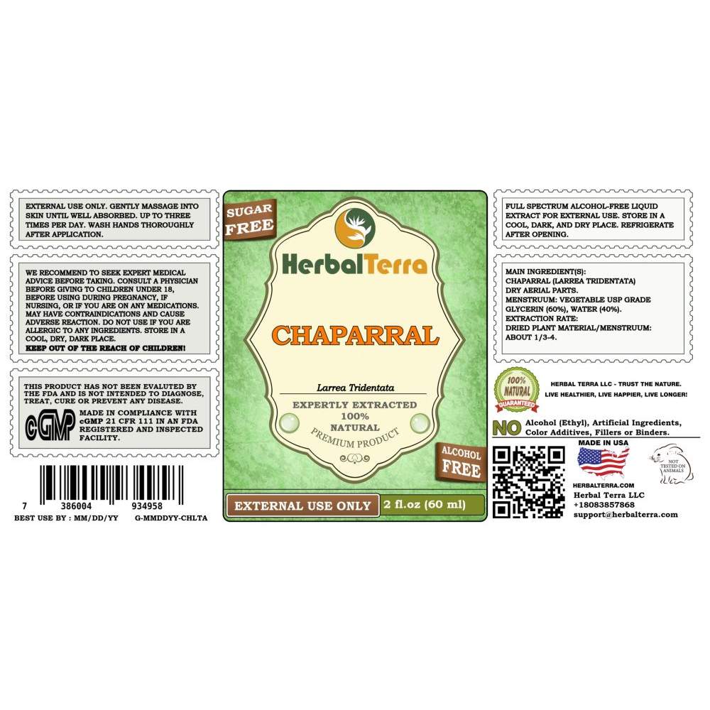 Chaparral (Larrea Tridentata) Tincture, Dried Aerial Parts Liquid Extract